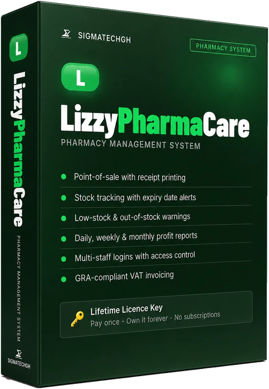 LizzyPharmaCare PMS product box