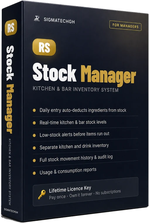 Restaurant Stock Manager product box