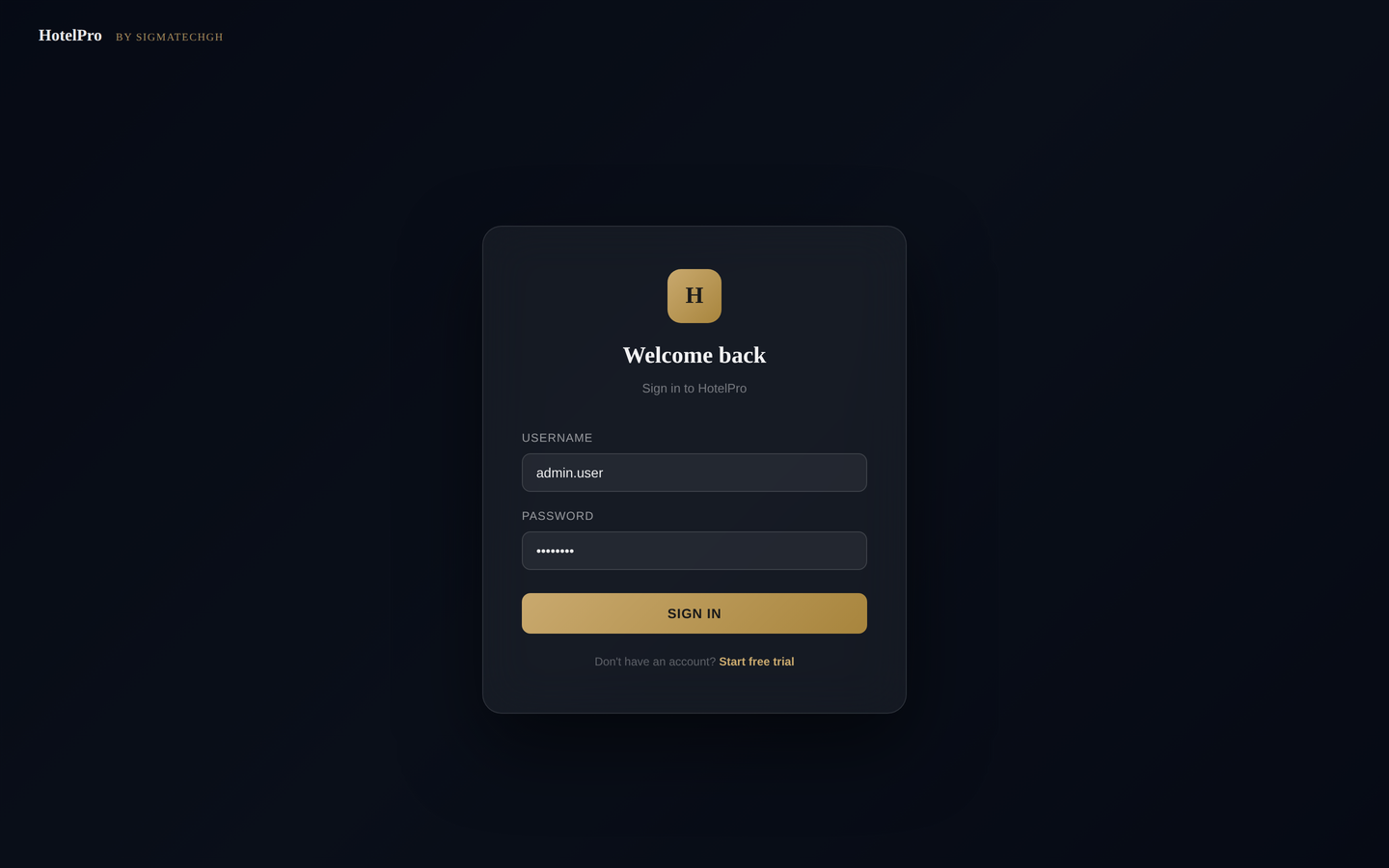 HotelPro — Login