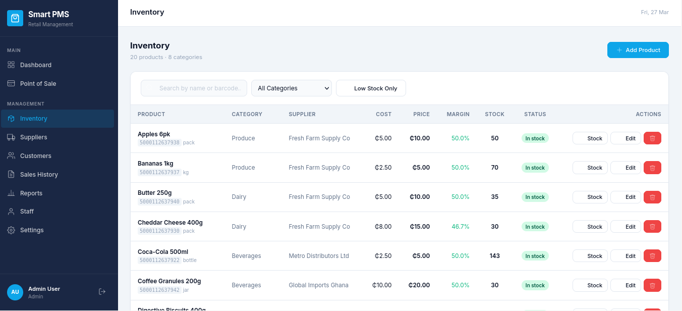 Smart Mart PMS Inventory